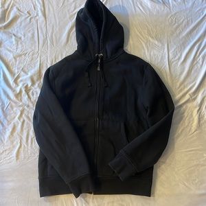 black zip-up hoodie thick inside